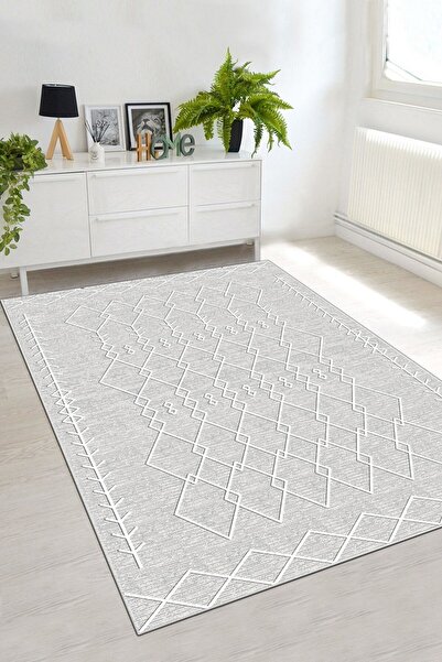 Zeria Home Kaymaz Taban Yıkanabilir Dijital Baskı Mutfak Halısı Halı Yolluk