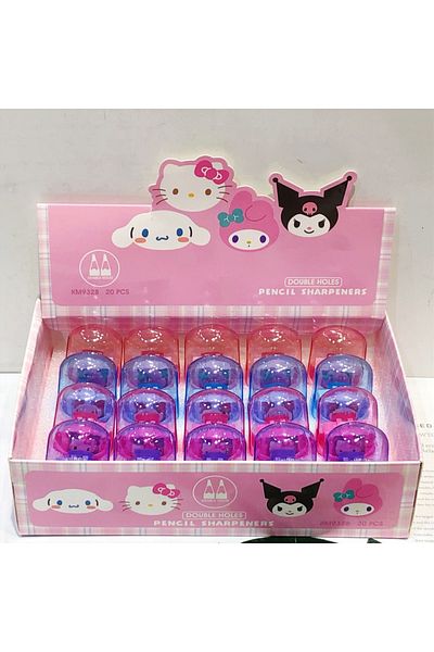 Choice 20pcs 20pcs Sanrio Pencil Sharpeners Hello Kitty Kuromi Cinnamoroll Students Double Hole Pencil Shar