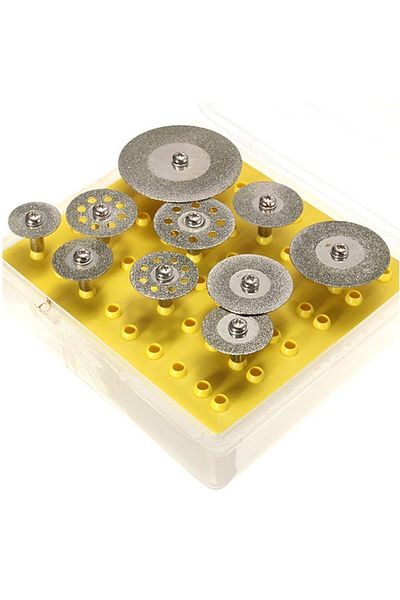 Choice 2.35mm Shank 10pcs 2.35mm/3mm/3.17mm Shank Diameter Diamond Cutting Discs Cut-off Wheel Blades Set F