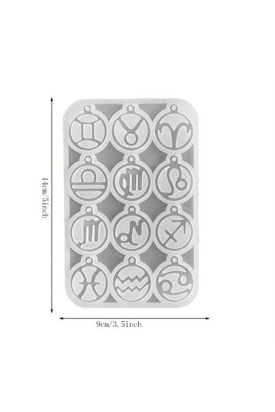 Choice 12 Constellation Necklace Bracelet Pendant Pendant Resin Mold DIY Epoxy Silicone Mold Jewelry Mak...