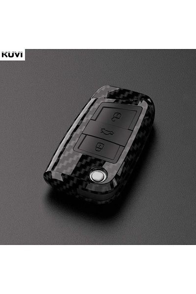 Choice B Style Carbon Carbon Fiber Abs Car Key Case Cover Shell For Vw Volkswagen Polo Tiguan Passat Golf 7