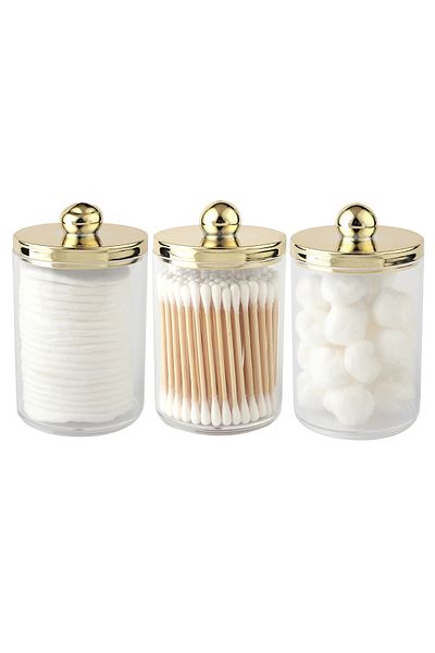 Choice 1/2/3pcs Cotton Swab Ball Pad Holder 10 Oz Qtip Apothecary Jar Clear Storage Box Makeup Organizer...