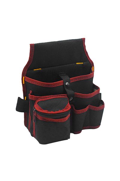 DIZAINLIFE Red Multi-function Tool Bag Oxford Cloth Electrician Bag Multi-pocket Waterproof Anti-fall Waist Bag