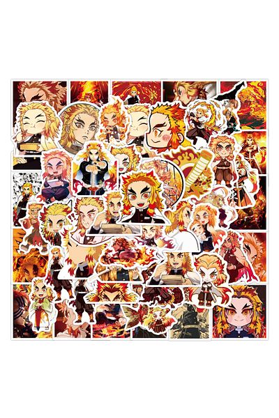 Choice 50pcs 10/30/50pcs Anime Demon Slayer Kimetsu No Yaiba Cartoon Stickers Rengoku Kyoujurou Guitar Lapt