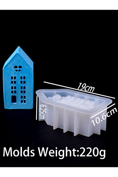 UDOCOOL حامل شموع منزلي متوسط الحجم، قالب سيليكون، صنع يدويًا، نوافذ منازل، ج...