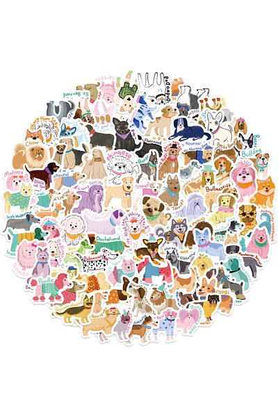 Choice 100pcs 100pcs Cute Puppy Dogs Stationery Sticker For Student Real Shot Scrapbook Journal Sticker Diy