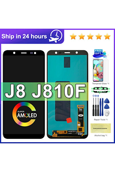 Choice شاشة TFT سوداء بديلة لشاشة AMOLED J8 LCD متوافقة مع J8 2018 J810 J810F...