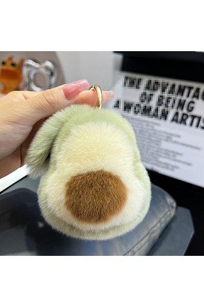 Choice Guajian New Cute Imitation Rex Rabbit Fur Avocado Car Keychain Pendant Kawaii Girl Gift Plush Doll B