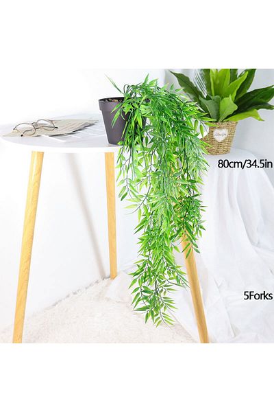 Choice 80cm 80-105cm Artificial Hanging Plants Tropical Bamboo Leaf Vines Fake Grass Vine Plastic Willow Le