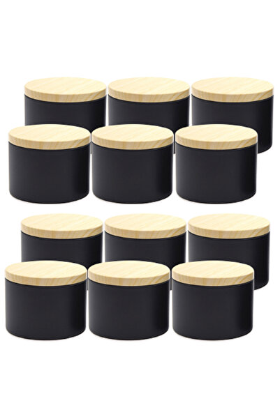 Choice 4 أونصة - أسود بالكامل - مجموعة من 12 علبة شمعة سوداء سعة 4 أونصة، برط...