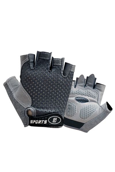 Choice L gray Children's Gloves Half Finger Outdoor Sports Kids Cycling Boys Girls Protection Antislip Brea
