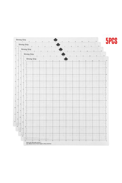 Choice White 5pcs Replacement Cutting Mat Transparent Adhesive Cricut Mat With Measuring Grid 12 By 12-inch