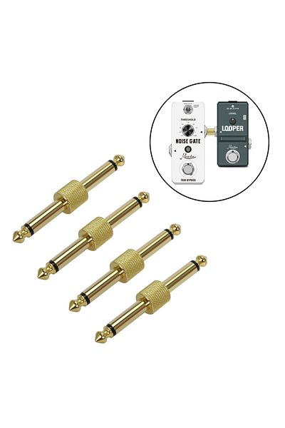 Choice 4 Pcs Guitar Effect Pedal Jack Connector Plug Metal Solder Connection Coupler Crank Jumper Patch