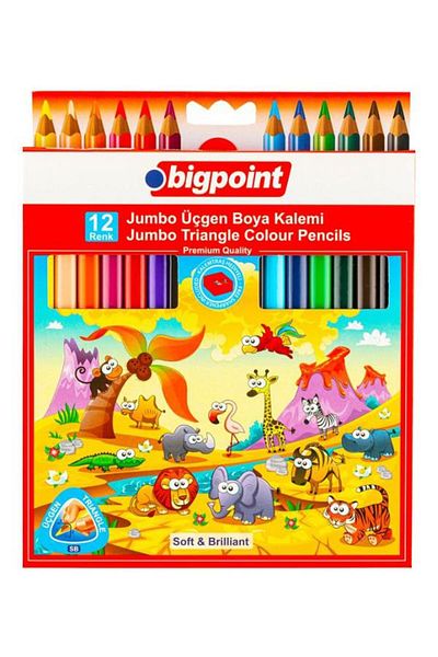Bigpoint Triangle Jumbo Premium Dry Paint Pen 12 Colors