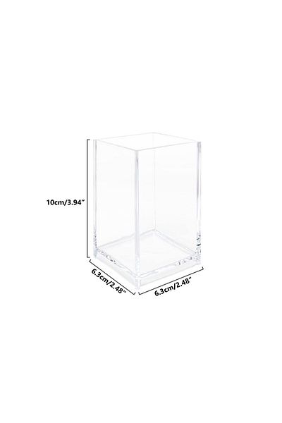 Choice 1 Pack 3 Pack Clear Acrylic Makeup Brush Holder,acrylic Cosmetic Brushes Organizer Desktop Storage B