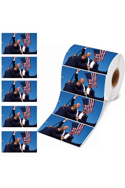 Choice Blue 2024 Donald Trump Stickers Roll 200 Pcs - Funny Presidential Election Usa American Flag Decals