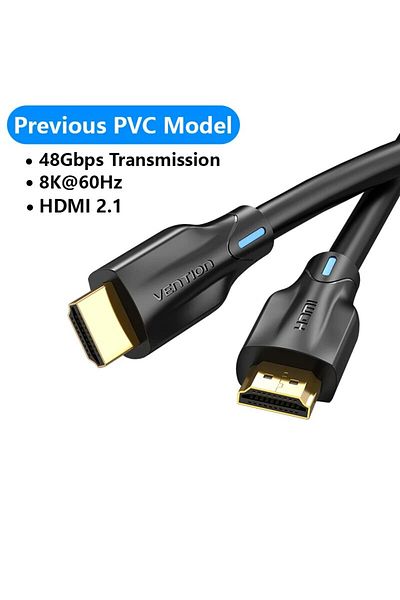 Choice 1m 8k Hdmi 2.1 Black Vention 8k Hdmi-compatible Cable For Xiaomi Tv Box Ps5 Usb Hub Ultra High Speed