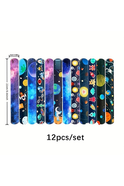 Choice 12 قطعة عشوائية من 12 قطعة من أساور Slap Circle Slap Pop ذات التصميم ا...