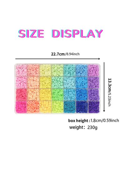 Choice 4200pcs Clay Beads for Bracelet Making Kit 28 Colors Flat Round Polymer Clay Spacer Heishi Beads ...