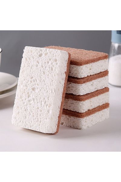 Choice Kn23573yw 5pc/set Natural Scrub Sponges Dish Washing Sponge Safe Natural Sisal Wood Pulp Cotton Micr
