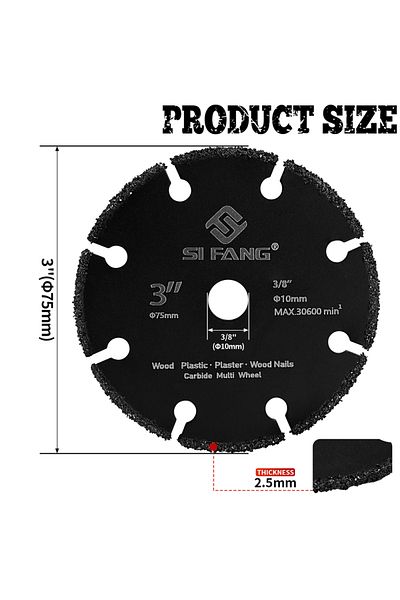 Choice 10mm Multipurpose Cutting 75mm 1pc Nuodunco 75mm Carbide Saw Blade Mini Cutting Disc Diamond Grinder