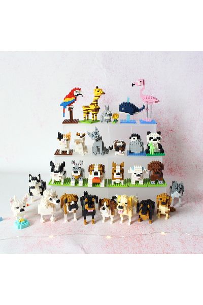 Choice Wisehawk diamond mini building blocks animal toy bag building blocks A1-B26 dog cat bird animal s...