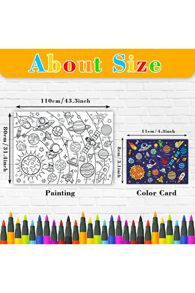 Choice 110X80cm Space Space Coloring Books for Kids Coloring Poster Large Col...