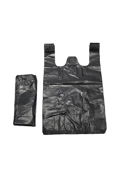 Choice 100pcs 28x48cm Black 100pcs Black Plastic Shopping Bag Vest Storage Bag Thickened Supermarket Shoppi