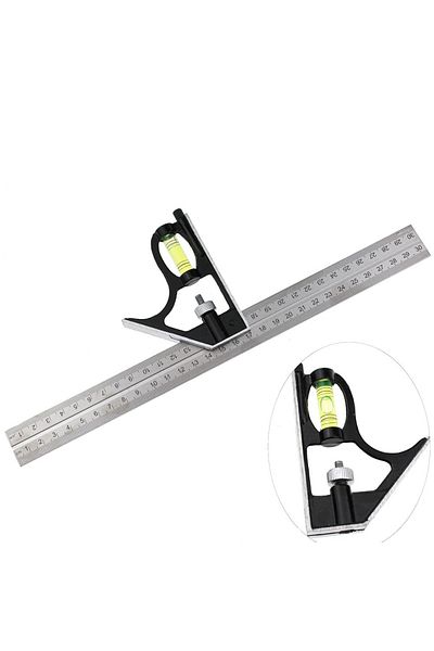 Choice 1PC 300mm (12 ") Adjustable Engineers Combination Try Square Set Right Angle Ruler Level Free Shi...