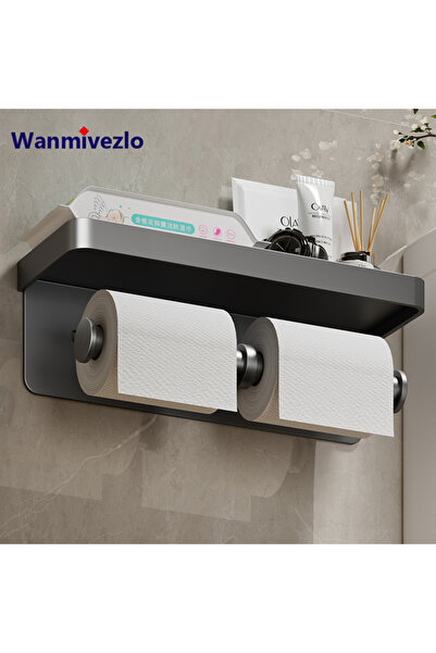 Choice1 LargeToilet Toilet Paper Holder Wall Mounted Paper Roll Holder With Storage Tray Mobile Phone Hol...