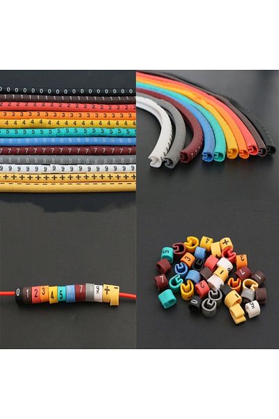 Choice Cable Marker Wire Label EC-0 EC-1 500pcs Mark Number Wire 0 to 9 Colored 2.5 sqmm insulation PVC ...