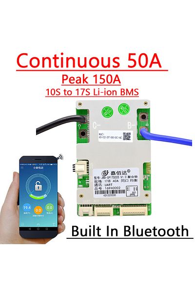 Choice 10s-17s 50a 150apeak Jbd Bluetooth Smart Bms 7s To 17s 10s 13s 14s 16s Lithium Battery Protection Bo