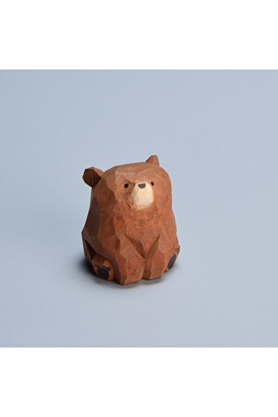 Choice زينة يدوية على شكل دب قطبي صغير خشبي من C1PC، تماثيل دب منحوتة لطيفة م...