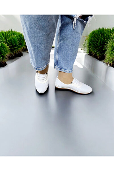 GokceKundura06 Women's Non-Slip Sole Elastic Perforated Sports Ballerina Shoes