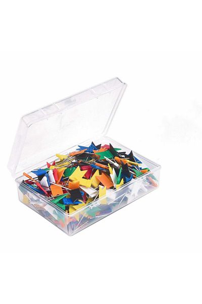 Choice Colourful 100pc Flag Push Pins Marker Long Needle Thumbtack For Office School Wall Photo World Map P