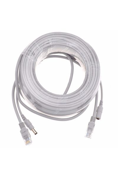 Choice كابل شبكة رمادي بطول 5 أمتار مزود طاقة كابل إيثرنت اثنان في واحد كابل تمديد RJ45 بطول 5 أمتار/10 أمتار/20 مترًا/30 مترًا RJ4
