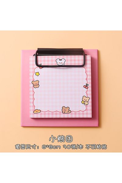 Choice Bear 1pcs Cartoon Board Clip Sticky Note Book Student Ins Girl Memo Sticky Note Study Office Non-sti