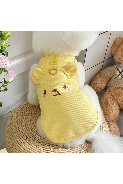 Choice M Yellow Summer Dog Clothes for Small Dogs Thin Cute Dog Vest Puppy Clothes Breathable Chihuahua Cl