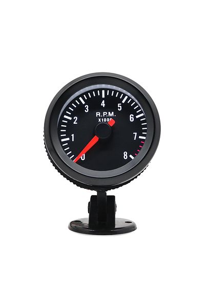 Choice 2" 52mm Car Meter Tachometer RPM Gauge 0-8000RPM Analog Black Case With White LED For 1-8 Cylinde...