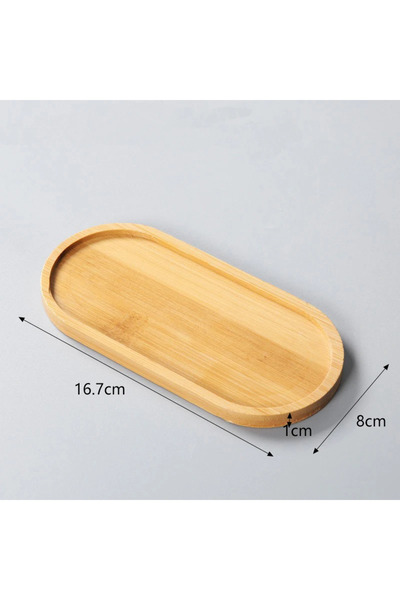 Choice صينية بيضاوية متعددة الاستخدامات من الخيزران مقاس 16.7 × 8 سم، صينية خ...