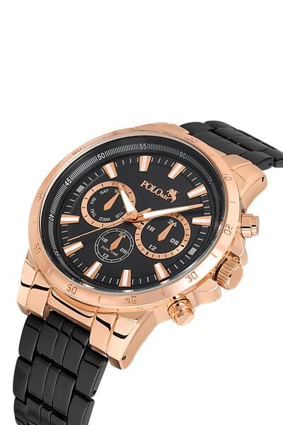 Polo Air Spor Kasa Erkek Kol Saati Siyah-Bakır Renk