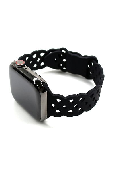 Choice 42mm 44mm 45mm 49mm Black Lace Silicone Strap For Apple Watch Band 45mm 41mm 44mm 42mm 40mm 38mm Bre