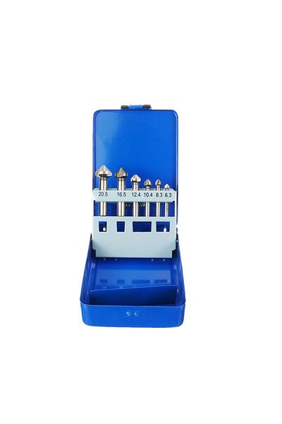 Choice 6pcs/Box 6.3-20.5mm Chamfering End Mill Cutter 3 Flute Round shank 90 Degree HSS Countersink Debu...