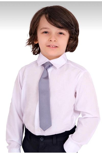 BLUEMOOR 23 APR 29 OCT 10 NOV Cămașă și cravată pentru copii de culoare uni