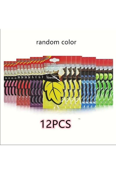 Choice 12pcs 6/12pcs Leaf Shape Car Air Freshener Natural Scented Tea Paper Auto Hanging Vanilla Perfume Fr