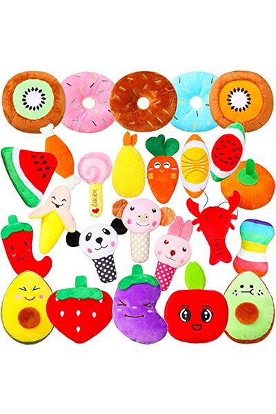 Choice 50pcs Random Style 50pcs/pack Dog Squeaky Toys Bulk, Plush Dog Toys For Small Medium Dog, Cute Stuff