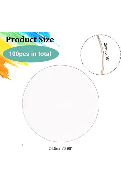 Choice AECH-15661 100 Pcs Clear Circles Acrylic Sheet 1 inch Circular Miniatu...