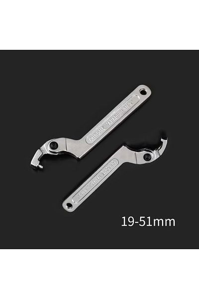 Choice Flat Head 19-51mm Hook Spanner Adjustable Universal Wrench Set Round/square Head Cr-v Shape Chrome V
