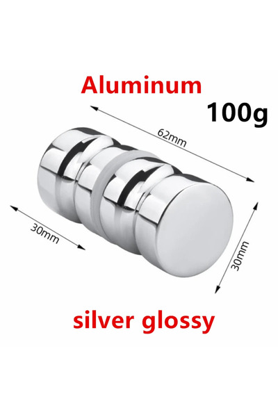 Choice مقبض باب زجاجي أنيق ذو فتحة مفرد فضي لامع لخزائن النبيذ - مصنوع من الف...