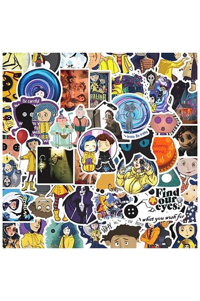Choice 50pcs 10/30/60pcs Horror Movie Coraline & The Secret Door Stickers Phone Scrapbook Suitcase Cartoon